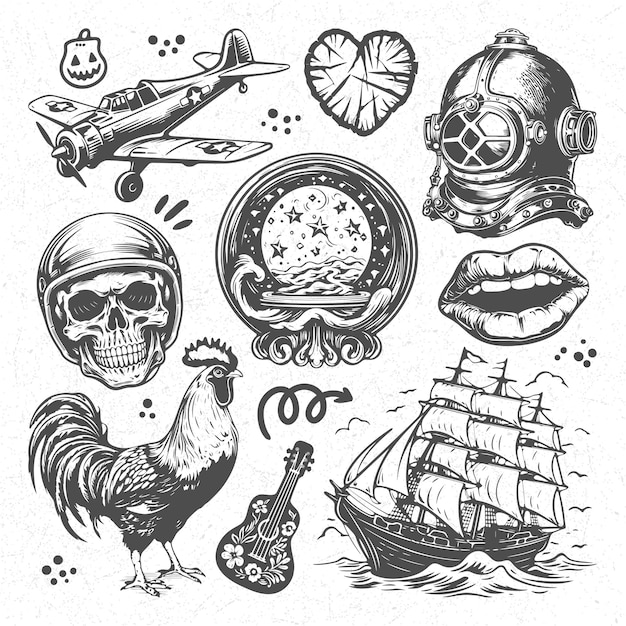 Plik wektorowy awesome scribble hand drawn doodle tattoo element vector