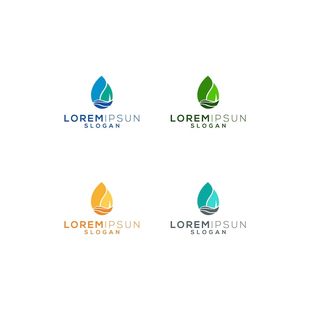 Plik wektorowy awesome water leave premium logo vector