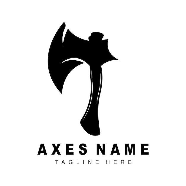 Axe Logo Design Ilustracja narzędzia wojny i wektor drwal