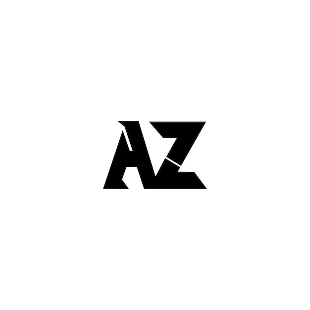 Plik wektorowy az monogram logo projekt litery tekst nazwa symbol monochromatyczny logo alfabet znak prosty logo