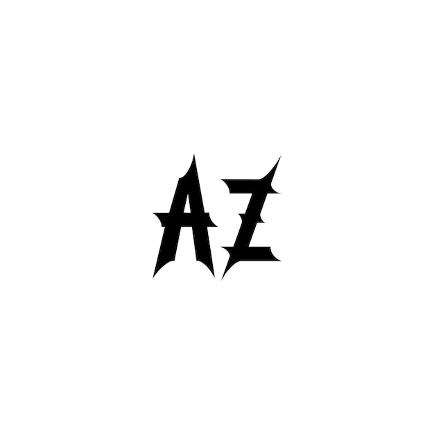 Plik wektorowy az monogram logo projekt litery tekst nazwa symbol monochromatyczny logo alfabet znak prosty logo