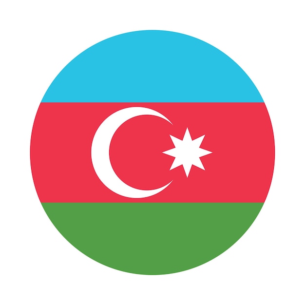 Azerbejdżan okrągła ikona flagi cyfrowa ilustracja wektorowa