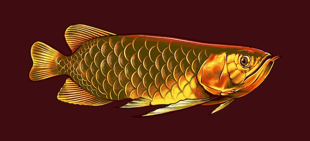 Plik wektorowy azjatycka złota arowana ilustracja premium wektor