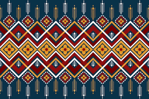 Azjatycki Kwiatowy Vintage Etniczne Geometryczne Orientalne Bezszwowe Tradycyjny Wzór. Projekt Tła, Dywan, Tło Tapety, Odzież, Opakowanie, Batik, Tkanina. Styl Haftu. Wektor.