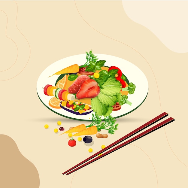 Azjatyckie Jedzenie I Tradycyjne Restauracje, Gotowanie, Menu, Ilustracja Wektorowa