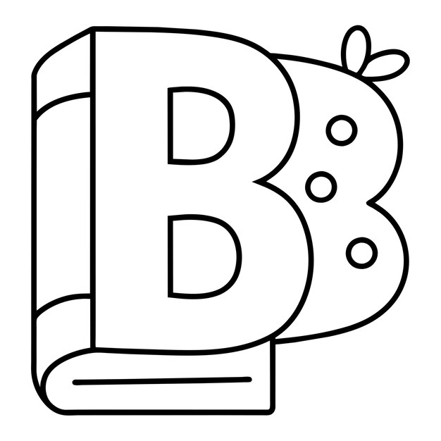 Plik wektorowy b alphabet coloring page 2