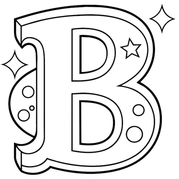 Plik wektorowy b alphabet coloring page 8