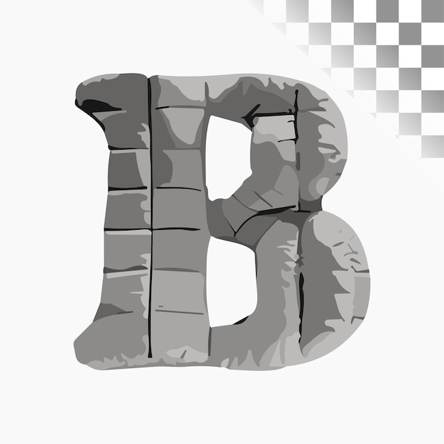 Plik wektorowy b letter design stylowy czcionka puffy kurtka alfabet