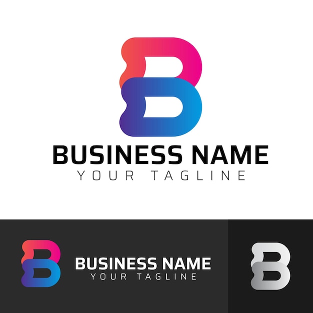 B Modern Creative 3D Abstract Wektorowy Premium Letter Logo Design