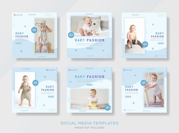 Baby Banner Puzzle Szablon Post Premium Vector