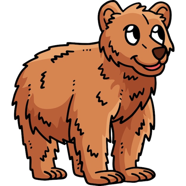 Plik wektorowy baby bear kreskówka kolorowy ilustracja clipart