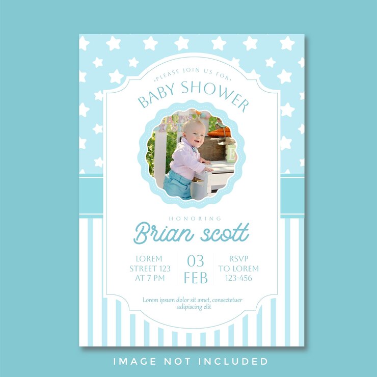 Baby boy prysznic szablon zaproszenia ogłoszenia