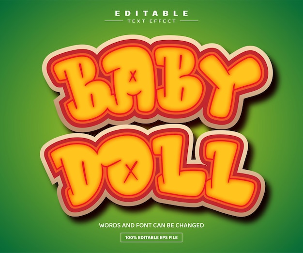 Baby Doll 3d Edytowalny Szablon Efektu Tekstowego