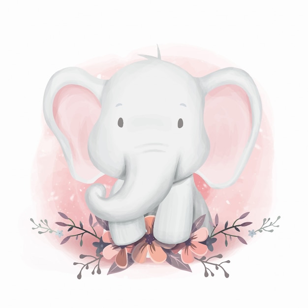 Plik wektorowy baby shower elephant gender neutral