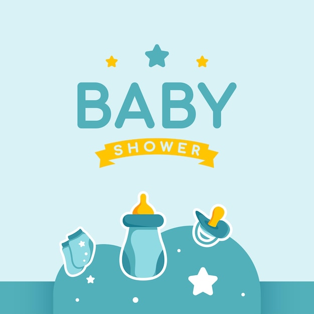 Baby Shower projekt płaski