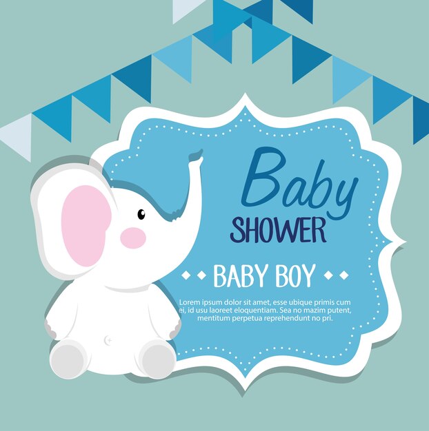 Baby Shower Zaproszenia Karty Wektor Ilustracja Projektu