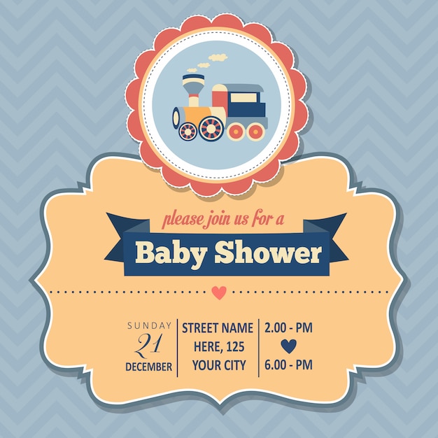 Baby Shower Zaproszenia W Stylu Retro