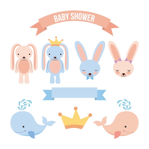 Baby shower związane ikony obrazu