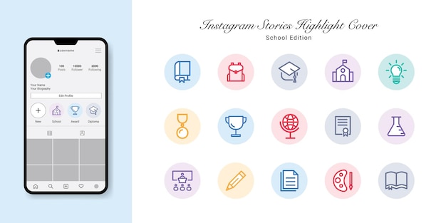 Back To School Instagram Stories Wyróżnij Projekt Okładek