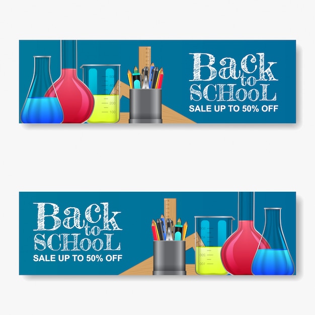 Plik wektorowy back to school sale banner