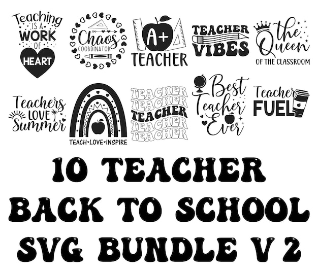 Back To School Svg Bundle t-shirt dla nauczycieli design bundle dla cricut i sylwetki