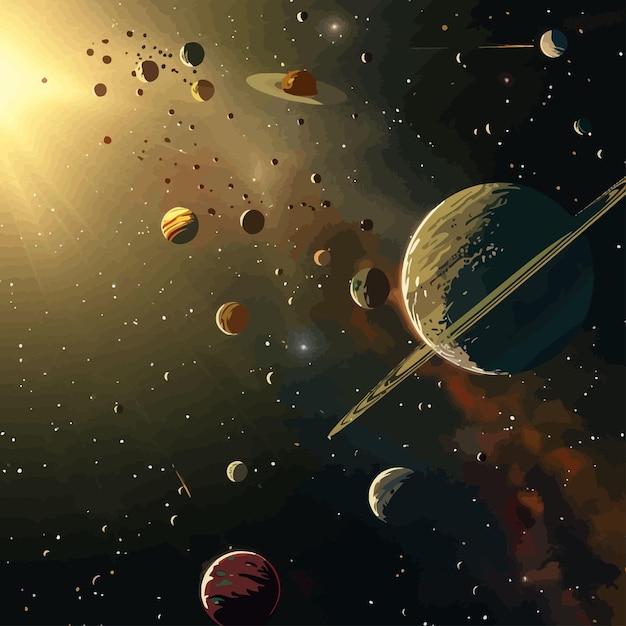 Plik wektorowy background_of_solar_system_planets_and_celestial