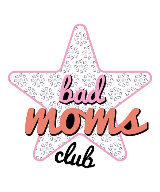 Plik wektorowy bad moms club leopard png sublimacja