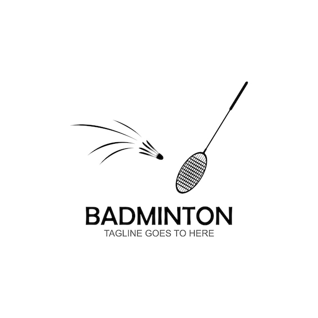 Badminton Logo Wektor Ikona Ilustracja Szablon Projektu