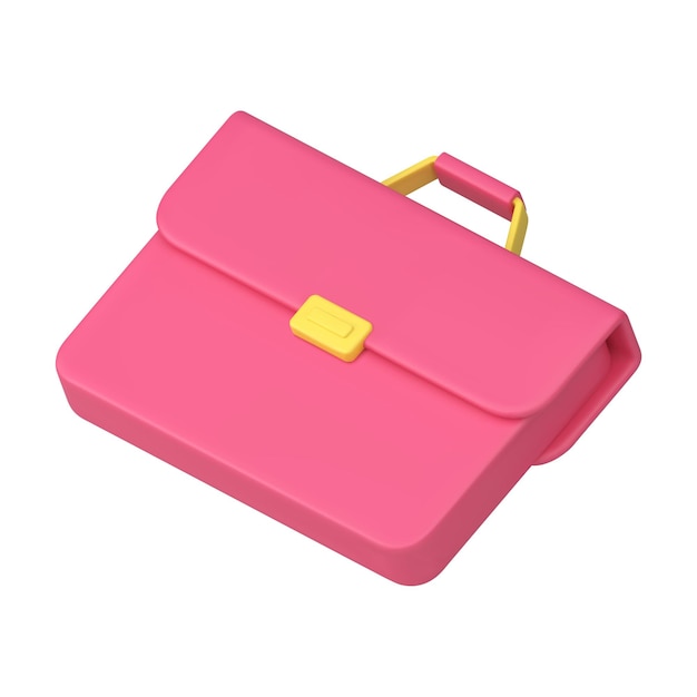 Plik wektorowy bagaż różowa teczka podróż służbowa akcesorium do dokumentu przewożącego realistyczny wektor ikony 3d