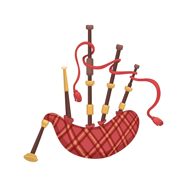 Plik wektorowy bagpipe szkocja tradycyjny instrument muzyczny ilustracja rysunkowa wektor