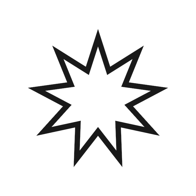 Bahai Star Religion Icon Izolowana ilustracja wektorowa