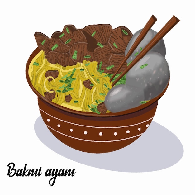 Plik wektorowy bakmi ajam