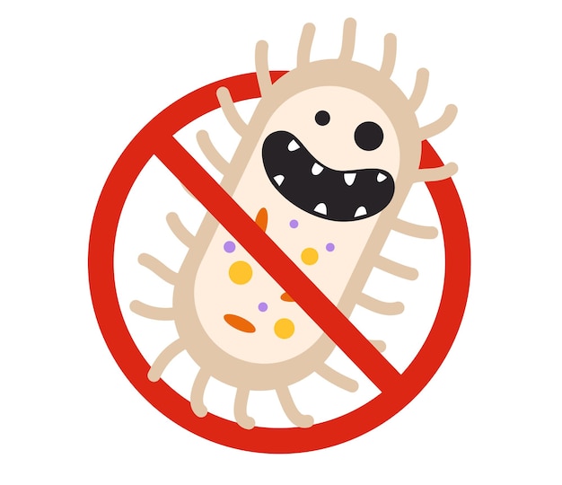 Plik wektorowy bakterie zarazkowe antywirusowe znak antybakteryjny koncepcja projektu graficznego ilustracja