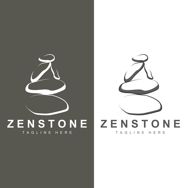 Balance Stone Logo Design Wektor Terapia Kamieniem Masaż Kamień Gorący Kamień I Ilustracja Marki Produktu Zenstone