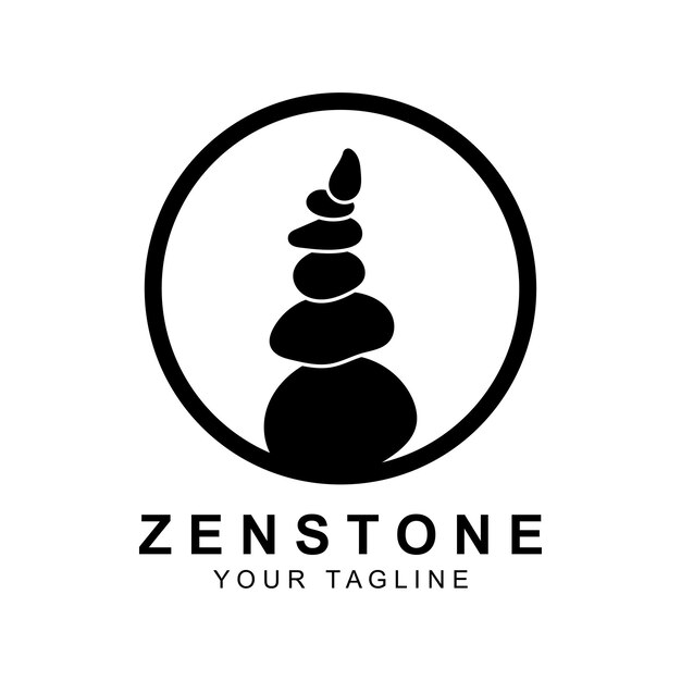 Plik wektorowy balance stone logo design zen stone sylwetka logo ilustracja wektorowa z kreatywnym pomysłem