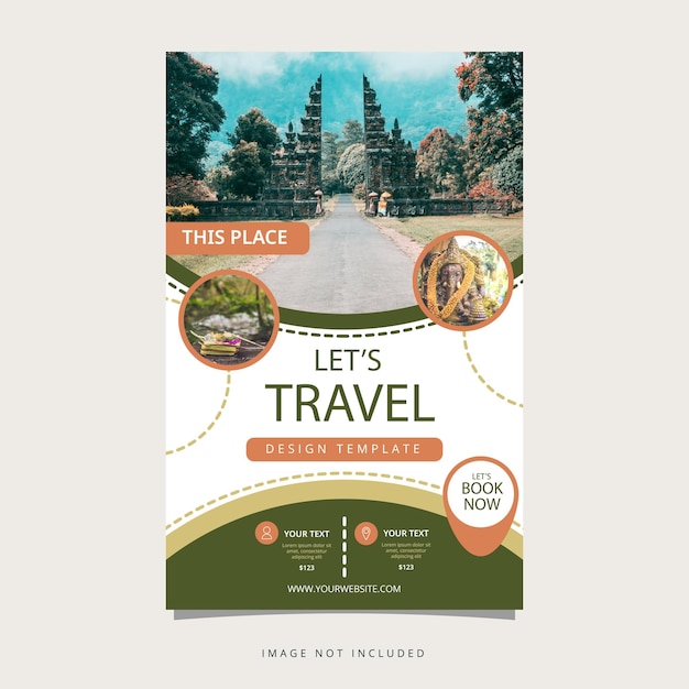 Plik wektorowy bali travel holiday vacation flyer broszura plakat koło puste miejsce szablon projektu