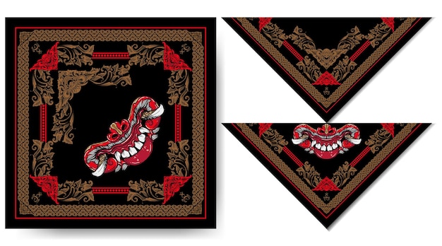 Plik wektorowy balijska maska na twarz bandana w stylu vintage