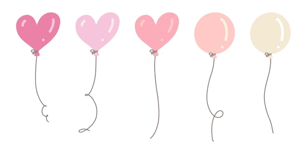 Balon Miłości W Kształcie Serca Na Walentynki Ilustracja
