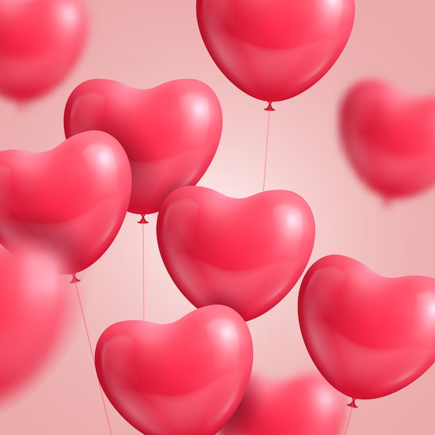 Balon serca realistyczne tło