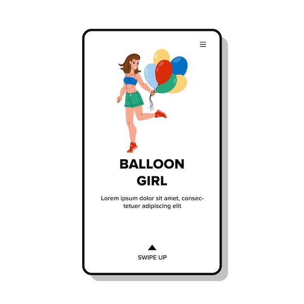 Balon trzyma szczęśliwą dziewczynę na wakacje wektor