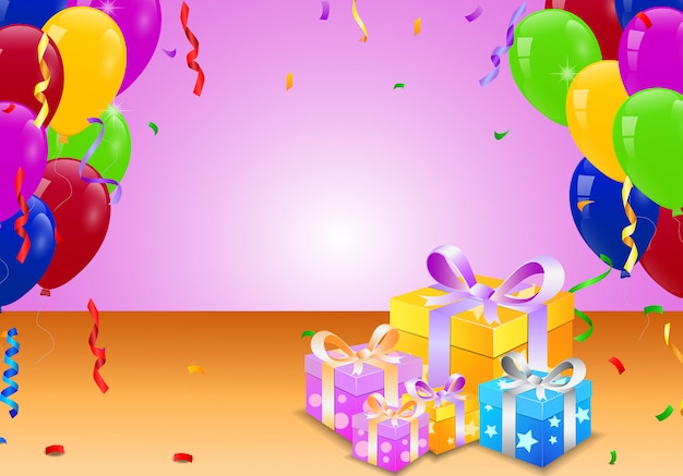 Balon urodzinowy i pudełko niespodzianka