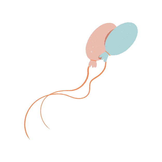 Plik wektorowy balony. balony z helem. dekoracja na imprezę płci. ręcznie rysowane impreza