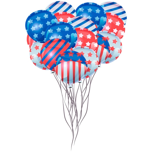 Balony W Kolorach Usa Ilustracja Na Dzień Niepodległości Usa 4 Lipca