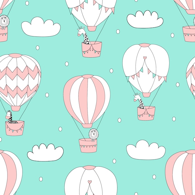 balony w niebie wzór