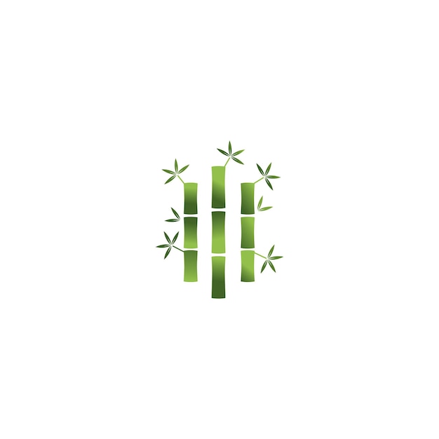 Bambusowe Logo Wektor Ikona Ilustracja Projekt