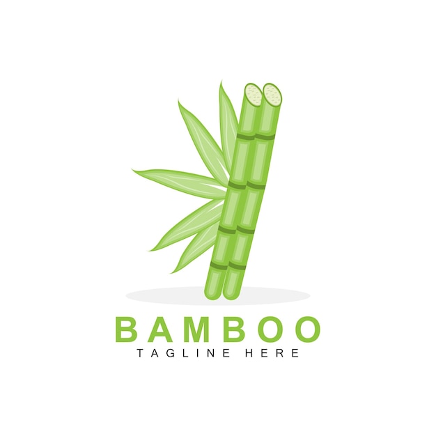 Bambusowy Projekt Logo Zielone Drzewo Wektor Panda Produkt Spożywczy Marka Szablon Ilustracja