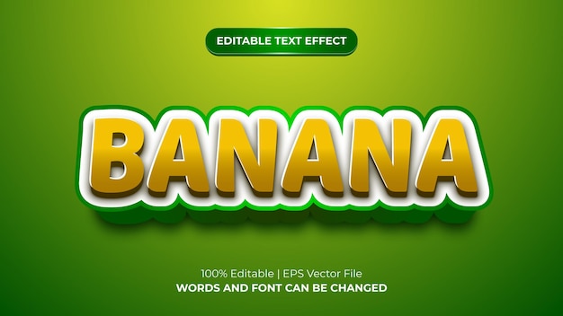 Banan Edytowalny Efekt Tekstowy 3D Lub Styl Graficzny Premium Wektorów