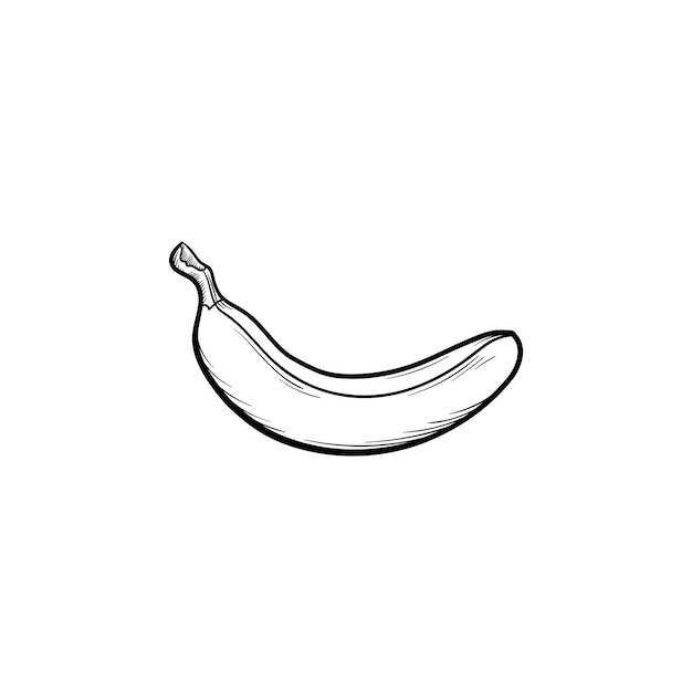 Banan Ręcznie Rysowane Konspektu Doodle Ikona. Szkic Ilustracji Wektorowych Owoców Banana Do Druku, Sieci Web, Mobile I Infografiki Na Białym Tle.