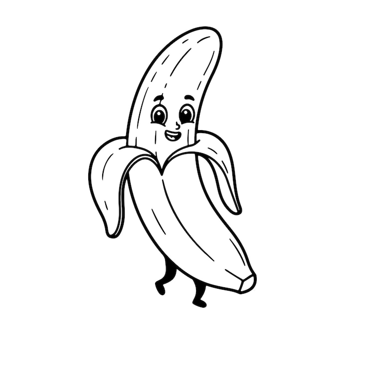 Wektor banana zszokowany smutny szczęśliwy wściekły latający kolorystyka ilustracja wektorowa logo owoców naklejka