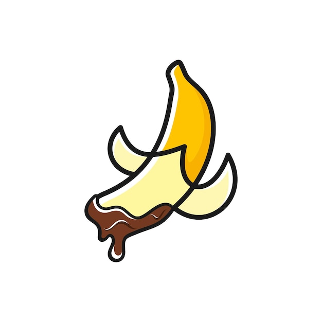 Bananowa Czekolada Ikona Lub Ilustracja Logo